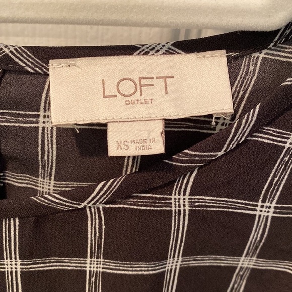 LOFT Windowpane blouse - Picture 4 of 5